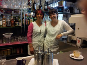 Benedetta and her lovely mama Laura at the Bar/Alimentari in Fiano