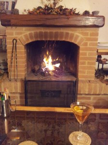 he all important wood fire and aperitivo. Photo J Finnigan