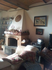 My new painting next to the fireplace in our sitting room Photo J Finnigan