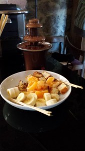 Chocolate Fountain and dips. Photo P Finnigan
