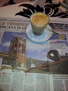 A church loses its steeple. La Nazione newspaper.