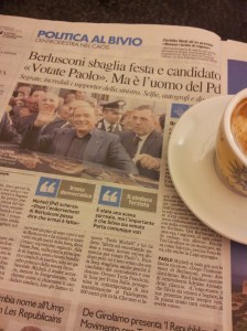 Sivio at the wrong rally! La Nazione newspaper.