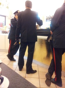The local police chief and two carabiniere. Photo - unnamed paparasa.