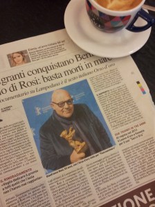 Gianfranco Rosi wins the Documentary Golden Bear award in Berlin. Il Nazione