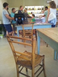 My view from the end of the long wooden table at la Dispensa in Fiano. Foto J Finnigan