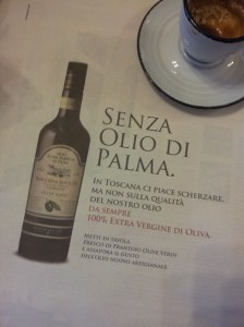 Extra Virgin Olive Oil senza (without) palm oil. La Reppublica