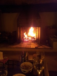 The lovely log fire inside the Tardis. Foto J Finnigan