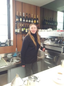 Natalia waiting to serve you a very nice Espresso at Al Bar Fiano. Photo J Finnigan