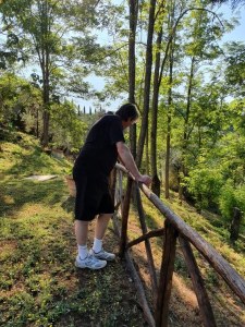 My man surveys his land